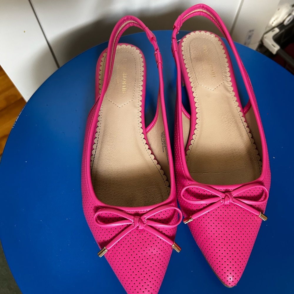 Isaac Mizrahi Fuchsia Slingback Flats with Bow